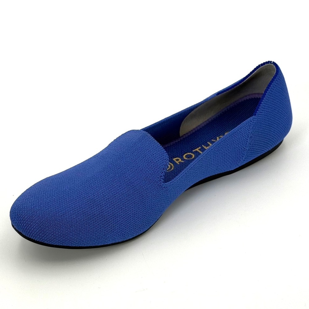 Rothys The Loafer Women 10 Blue Knit Flat Sustainable Casual Comfort Office - Picture 2 of 9